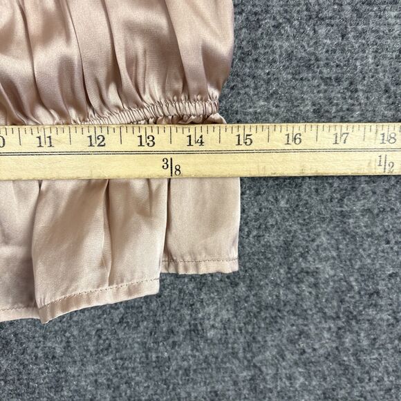 Forever 21 Top Blouse Womens L Champaigne Peasant Cosplay Medieval Glam - Picture 6 of 8